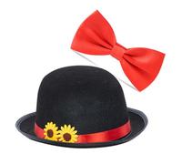 TEMOOUES Halloween Maghi Costume Cappello Papillon Unisex Cosplay Party Dome Hat Stage Puntelli Magico Show Outfit Accessori Partito Puntelli