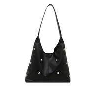 TEMOOUES Mezzaluna Borse A Tracolla Borse Donne Punk Rivetti Hoboes Borsa Pochette In Pelle Borse Toted Borse Slouchy Toted Borsa Borse Ascelle, Nero , One Size