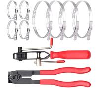 TEMOOUES Morsetti per tubi Kit di crimpatura Acciai inossidabili Strumento di fasciatura per auto Alberi di trasmissione CV Boot Per tubi Macchinari Alberi di trasmissione duraturi CV Boot