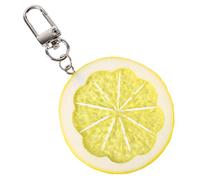 TEMOOUES Portachiavi a forma di limone, modello creativo di frutta, portachiavi con ciondolo a forma di frutta, gioiello fatto a mano per le donne