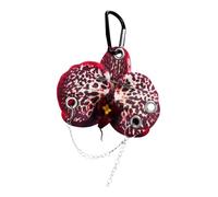 TEMOOUES Portachiavi artistico Phalaenopsis dal design leggero, ciondolo per telefono, ornamento per chiavi, borse e decorazione auto, elegante ciondolo per borsa, Motivo leopardato rosso., Taglia