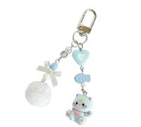 TEMOOUES Portachiavi con gatti in stile cartone animato, accessorio alla moda per borsa, elegante ciondolo in lega, adatto per decorazioni per la casa uniche portachiavi a forma, Blu, Door buckle