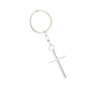 TEMOOUES Portachiavi religioso con ciondolo religioso, anelli in metallo, adatto per chiavi dell'auto e uso quotidiano, simboleggia fede e stile, elegante supporto, Argento, Taglia unica