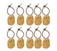 TEMOOUES Set di 10 spille a forma di patate in stile cartone animato, ciondolo per borsa, portachiavi in peluche, accessorio decorativo, Peluche/lega/silicone/cordino