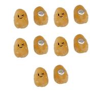TEMOOUES Set di 10 spille a forma di patate in stile cartone animato, ciondolo per borsa, portachiavi in peluche, accessorio decorativo, Peluche/lega/silicone/cordino