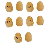 TEMOOUES Set di 10 spille a forma di patate in stile cartone animato, ciondolo per borsa, portachiavi in peluche, accessorio decorativo, Peluche/lega/silicone/cordino