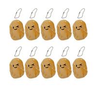 TEMOOUES Set di 10 spille a forma di patate in stile cartone animato, ciondolo per borsa, portachiavi in peluche, accessorio decorativo, Peluche/lega/silicone/cordino