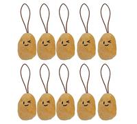 TEMOOUES Set di 10 spille a forma di patate in stile cartone animato, ciondolo per borsa, portachiavi in peluche, accessorio decorativo, Peluche/lega/silicone/cordino