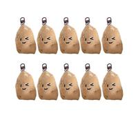 TEMOOUES Set di 10 spille a forma di patate in stile cartone animato, ciondolo per borsa, portachiavi in peluche, accessorio decorativo, Peluche/lega/silicone/cordino