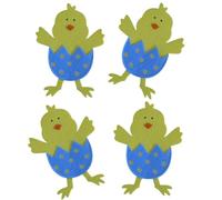 TEMOOUES Set di 4 contenitori per posate pasquali a forma di pulcino Eleagnt Easters Chick Utensili per una cena elegante e facile da pulire