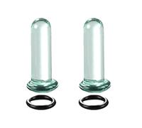 TEMOOUES Set di dilatatori per orecchie in vetro robusto per dilatatori per orecchie con singolo flare expander gioielli per gli appassionati di piercing al corpo, 3, Vetro