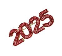 TEMOOUES Spilla di cristallo di strass del collare del nuovo anno per l'abbigliamento dello zaino spilla alla moda del collare 2025, Metallo