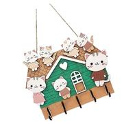 TEMOOUES Supporto moderno con ganci e mensola, organizer da parete in legno naturale per ingresso, accessori decorativi per la casa, multi funzionale