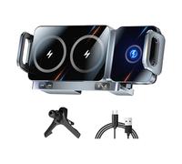 TEMOOUES Supporto per auto a rotazione 360 15W Design pieghevole di ricarica rapida con bloccaggio automatico per smartphone Supporto di ricarica pieghevole per auto