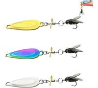 Tempante per la pesca dell'elica di metallo, Attrazione del pesce Slide tentazione, Trota per spigolose della bassino DEFFICIZIONE VARIE PESCA,3pcs