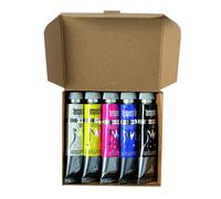 TEMPERA FINE SET 5 TUBI 20ML COLORI PRIMARI CARTONE PITTURA ARTISTICA SCUOLA BAM