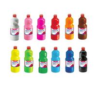 Tempera Pronta Extra Quality Giotto - 12 Colori - Flacone 1000 ml