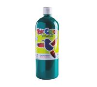 Tempera pronta superlavabile - Flacone da 1000 ml in 18 colori assortiti o set Colorbox da 6 colori primari - Prodotto per Lavori Creativi e Pittura (1, 14- Esmerald green/verde smeraldo)