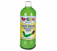 Tempera pronta superlavabile - Flacone da 1000 ml in 18 colori assortiti o set Colorbox da 6 colori primari - Prodotto per Lavori Creativi e Pittura (1, 11- Light green/verde chiaro)
