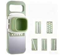 Tempera Verdure Con 5 Lame Intercambiabili E Una Protezione Per Le Mani | Mandolino Affetta Verdure Plastica Lame In Acciaio Inossidabile Cetrioli, Patate E Carote