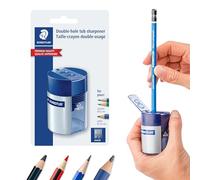 Temperamatite 2 fori con contenitore - blu - Staedtler