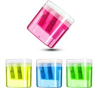 Temperamatite, 4 Colori Doppi Fori Temperino Temperini Con Contenitore, Temperin