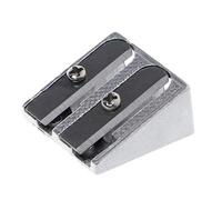 Temperamatite a doppio foro smussato in metallo di alta qualità, per scuola e ufficio, facile da usare e pratico