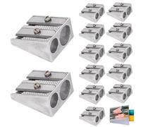 Temperamatite al magnesio di sopravvivenza, 8 pezzi Temperamatite per bambini, Temperamatite in metallo Temperamatite portatile con 2 fori, Temperamatite manuale di aggiornamento