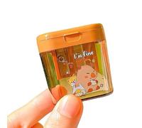 Temperamatite carino a forma di cartone animato di capybara a doppio foro, temperamatite portatile creativo mini manuale per donne, uomini, ufficio, casa