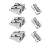 Temperamatite da 6 pezzi, temperamatite a foro singolo e doppio, forniture per studenti, cancelleria per studenti, forniture per ufficio, temperamatite in metallo, temperamatite portatile