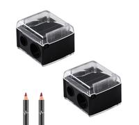 Temperamatite di Bellezza, Temperino Matita Occhi, Temperino Doppio per Matite Cosmetiche, Adatto per Eyeliner, Matita per Sopracciglia (Nero)