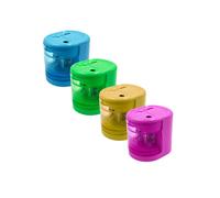 Temperamatite elettrico 4306 con contenitore - 2 fori - colori assortiti - Lebez