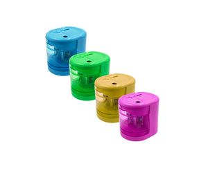 Temperamatite elettrico 4306 con contenitore - 2 fori - colori assortiti - Lebez