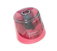 Temperamatite elettrico a batteria, con contenitore trasparente per affilature, per artisti, studenti, bambini, doppio