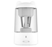 Temperamatite elettrico automatico per matite rotonde triangolari ed esagonali da 6,5 mm a 8 mm, nitidezza regolabile su 3 livelli, contenitore per rifiuti da 400 ml, batteria (Bianca)