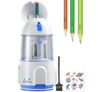 Temperamatite Elettrico Completamente Automatico, Temperamatite Elettrico,Arresto Automatico Temperamatite Elettrico,ricaricabile, con contenitore,per matite da 7-12 mm, per Bambini Ufficio Casa