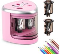 Temperamatite Elettrico in Metallo,Temperino Con Serbatoio Affilatura Manuale Ed