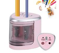 Temperamatite Elettrico Per Bambini, Senza Fili Doppio Foro Batteria Automatico Temperino Elettrico Con Grande Contenitore Per Casa, Ufficio, Insegnanti, Artisti, Rosa
