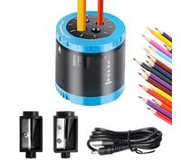 Temperamatite Elettrico Per Bambini, Temperamatite Elettrico Per 4 Misure (6-12 Mm), 4 Fori Per Matite Spesse E Sottili, Perfetto Per I Bambini In Ufficio O A Casa Blu