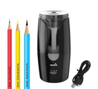 Temperamatite Elettrico Ricaricabile USB, Professionale Resistente Temperamatite con Grande Serbatoio, Sicuro e Antiscivolo Portatile Temperino da 6-12 mm Adatto a Casa,a Scuola (Nero)