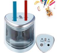 Temperamatite elettrico, temperamatite a batteria a doppio foro per matite colorate da 6-12 mm No.2, lama durevole per affilare velocemente, adatto per scuola/aula/ufficio/casa, blu