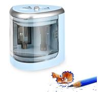 Temperamatite Elettrico,Temperamatite Elettrico Portatile,Temperamatite Automatico,Temperino Elettrico,Sicuro Tempera Matite per Bambini,Temperamatite Elettrico per Bambini,Blu (Batterie non incluse)