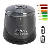 Temperamatite elettrico, temperamatite elettrico, temperamatite con lattina, adatto per diverse forme di penna, taglio premendo verso il basso, dotato di 2 ricariche di ricambio