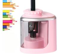 Temperamatite elettrico, temperamatite portatile con contenitore, con lama resistente, alimentato a batteria, temperamatite elettrico antiscivolo sicuro per casa, ufficio, scuola pink 1+0