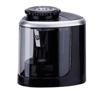 Temperamatite elettrico, temperamatite portatile con contenitore, con lama resistente, alimentato a batteria, temperamatite elettrico antiscivolo sicuro per casa, ufficio, scuola black 1+0