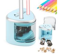 Temperamatite Elettrico,Temperino con Serbatoio Affilatura Manuale ed Elettrica, Alimentato Batteria,Antiscivolo,Doppio Foro,Temperamatite Elettrico Automatico per Casa,Scuola,Ufficio