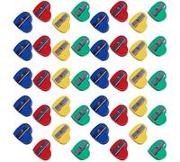 Temperamatite Manuale 40 Pezzi in ABS Metallo a Cuore per Scuola | Temperino Acciaio 2 Fori, Mini Formato Compatto, Affilatura, per Studenti e Ragazzo Ragazza in Classe Stili multipli
