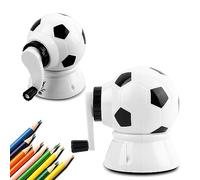 Temperamatite manuale a forma di calcio, temperamatite colorato a manovella, lama elicoidale più forte per varie matite, strumento di apprendimento, facile da usare