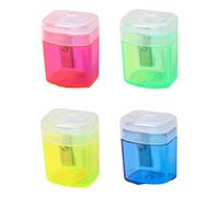 Temperamatite manuale adatto ai bambini con coperchio trasparente di sicurezza 4 preferenze di colore polistirolo costruzione in metallo multicolore set temperamatite