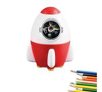 Temperamatite manuale, grazioso temperamatite con salva-matita, adatto per matite colorate (6-8 mm), Kawaii adorabile per studenti alunni/scuola elementare/aula per il rientro a scuola (rosso-razzo)